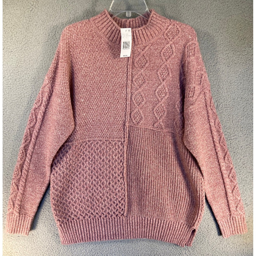 Leo & Nicole Sweater Women's XL Dusty Pink Pullover Long Sleeve Heavy NEW